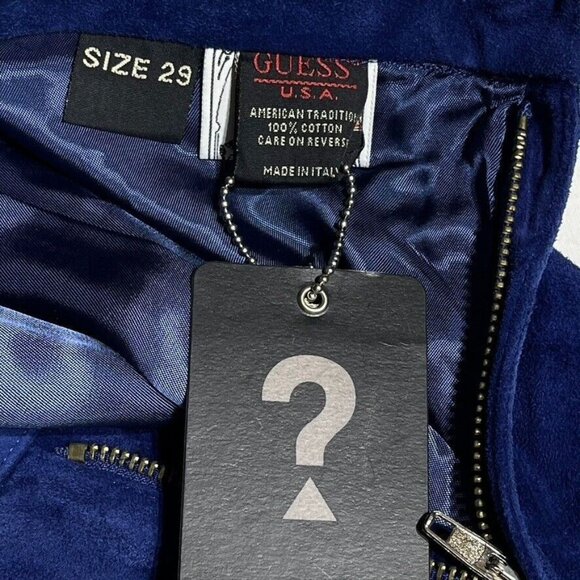 Guess Jeans Womens Size 29 Blue Suede Pants Made In Italy - Picture 5 of 12